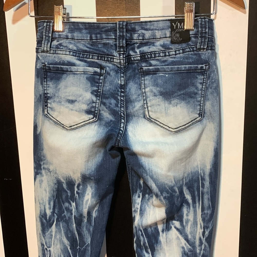 Y2K Acid Washed Bleached Denim Jeans Size 0 Juniors Women’s Retro Fit - Picture 9 of 17